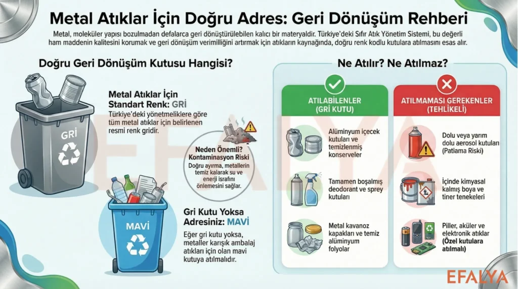 Paslı hurda araçların ve metal atık yığınlarının ergitilerek modern binalardan ve çelikten oluşan bir yaşam ağacına dönüştüğünü gösteren sanatsal döngüsel ekonomi görseli infografik.