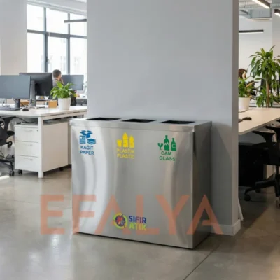 3 lü Geri Dönüşüm Çöp Kovası 1031B