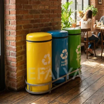 3lü Metal Geri Dönüşüm Kutuları 1001B