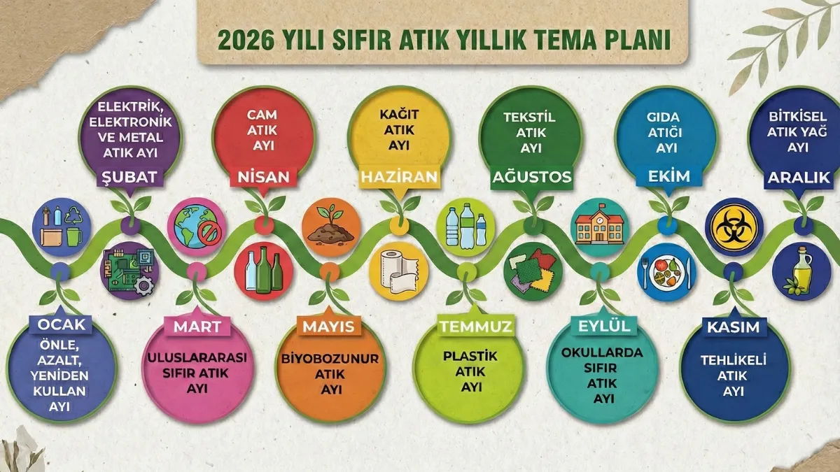 2026 yılı sıfır atık yıllık tema planı takvimi ve aylara göre atık yönetimi yol haritası