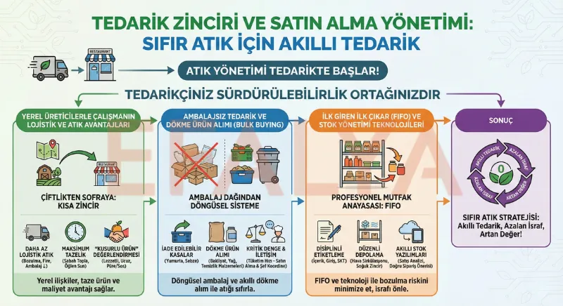 Sıfır atık için akıllı tedarik: Yerel üreticilerle çalışma, dökme ürün alımı ve FIFO sistemi ile stok yönetimi stratejileri.