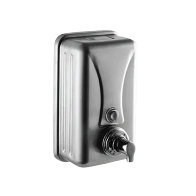 1000 ml kapasiteli, manuel basmalı butonlu, 304 paslanmaz çelik köpük sabunluk.