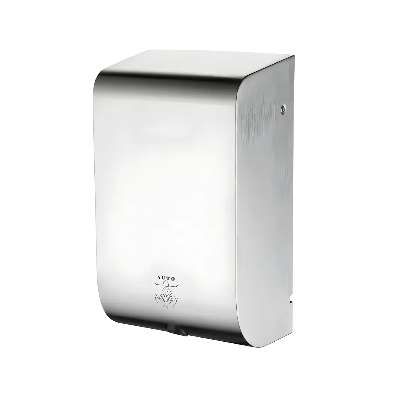 304 kalite satine paslanmaz çelik, mini boyutlu, fırçasız motorlu ve 4 filtreli el kurutma makinesi.