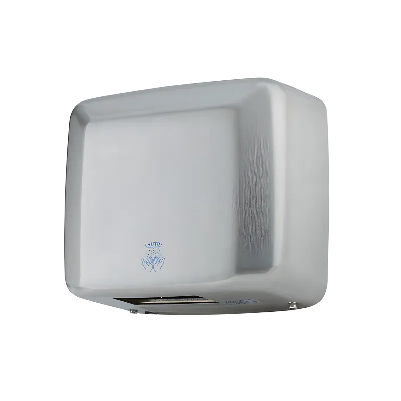 Düz ön yüzeyli, ayna arkası ve dolap içi montaja uygun, galvanize çelik gövdeli 2500W el kurutma makinesi.