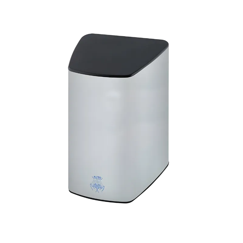 304 kalite paslanmaz çelik gövdeli, siyah ABS kapaklı, 3D nozullu hibrit el kurutma makinesi.