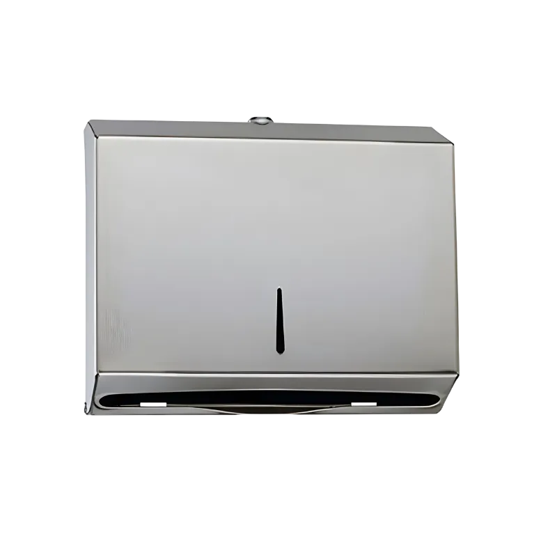 200 adet kapasiteli, 304 paslanmaz çelik, manuel Z katlama kağıt havlu dispenseri.